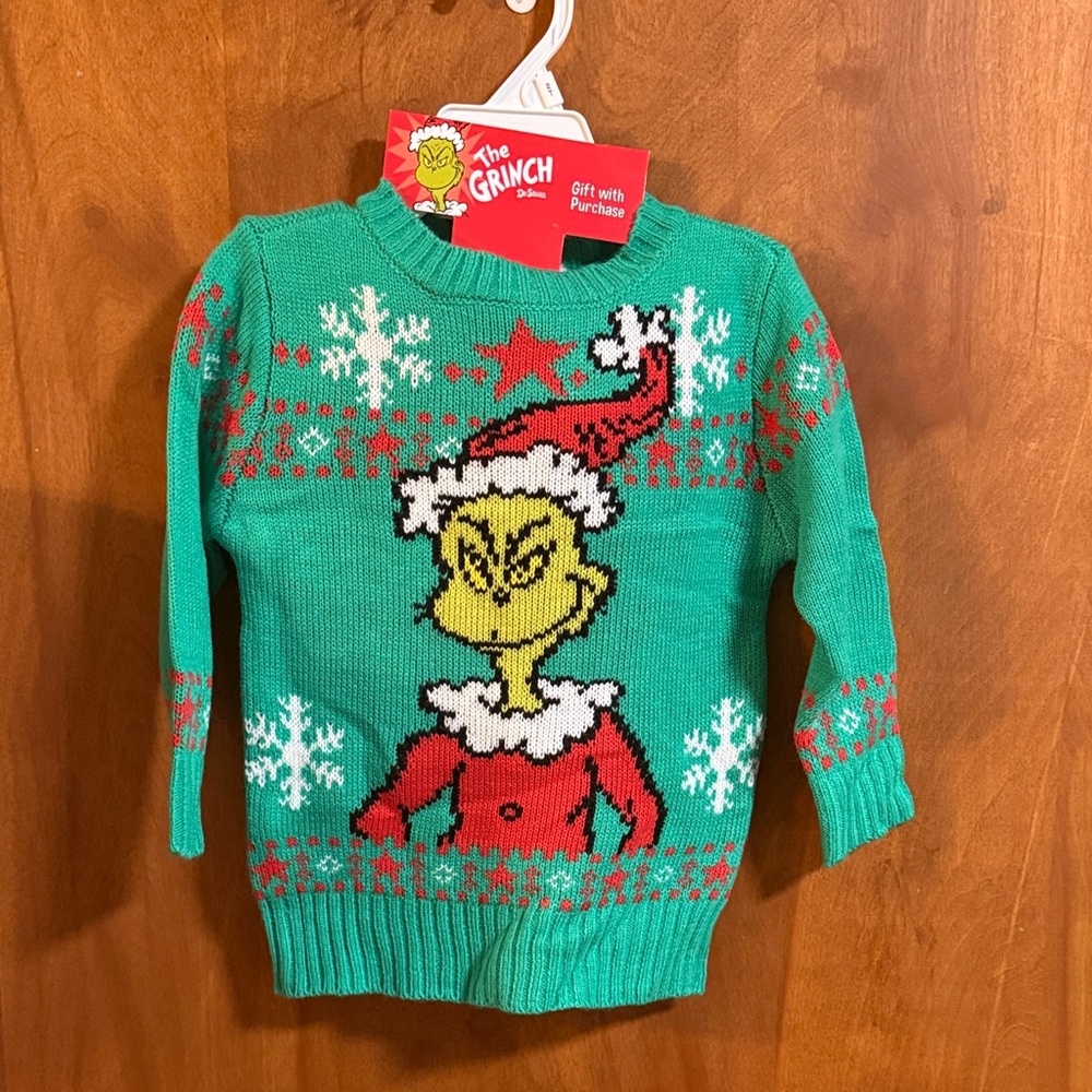 Boys 3T Grinch Christmas Sweater